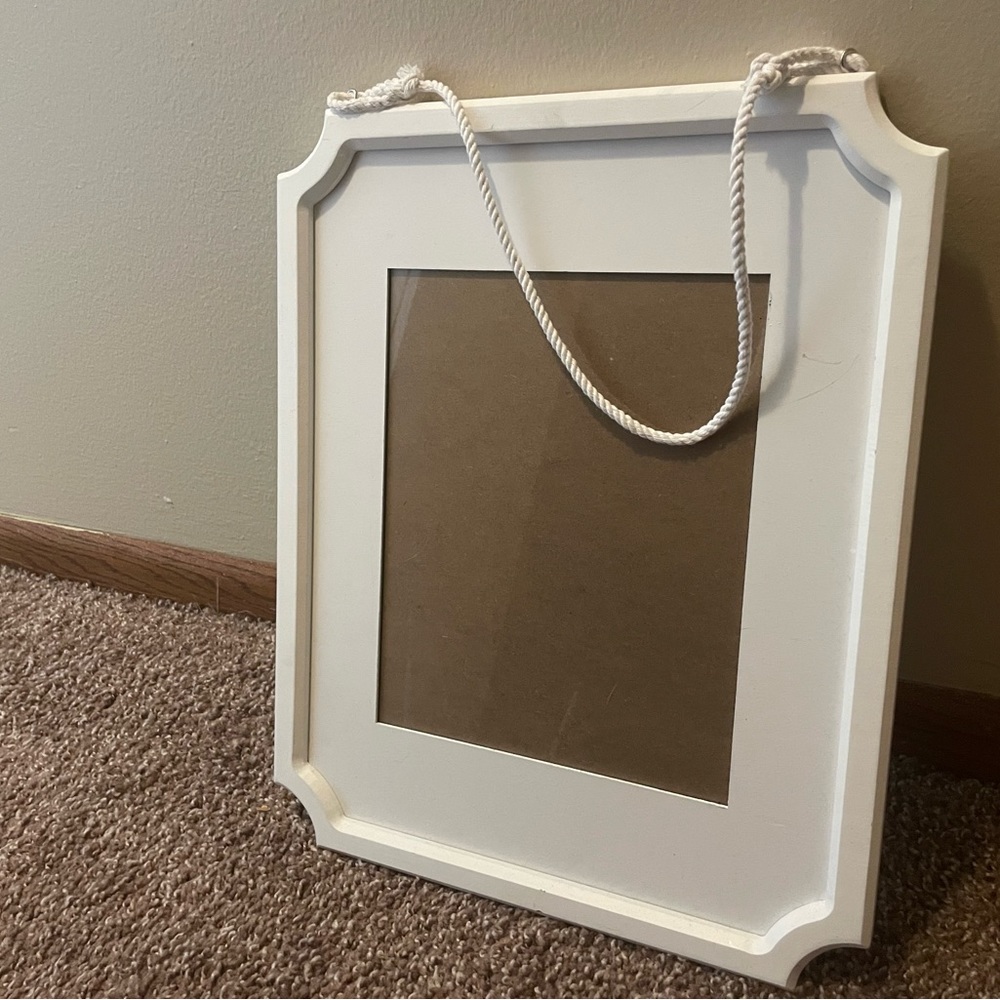 white hanging frame